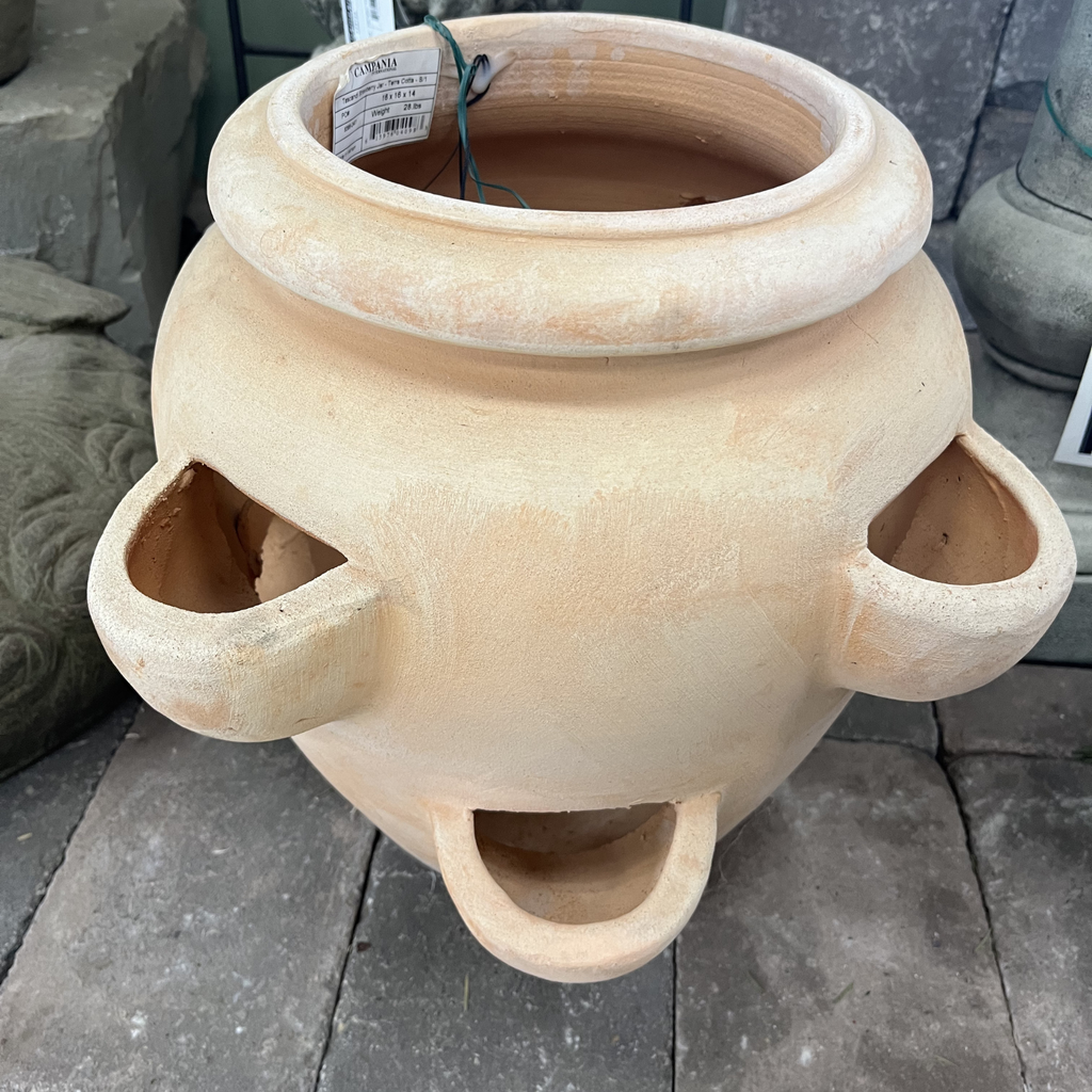Strawberry planter, terracotta