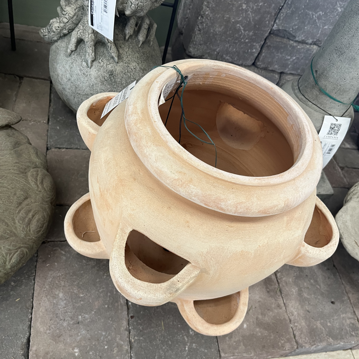 Strawberry planter, terracotta